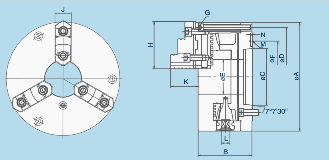 GB 3-Hàm A2Mâm cặp cuộn loại mạnh mẽ (Tấm gắn)