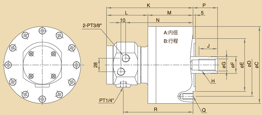 Xi lanh thủy lực quay rắn LR (Giá trị kiểm tra tích hợp)