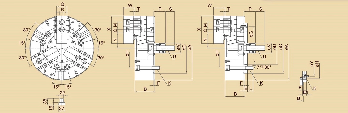 Mâm cặp điện rắn 3 hàm CL-DP